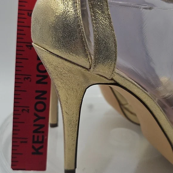 K NINA WOMENS SIZE 9m GOLD 4” HEELS - Picture 3 of 11